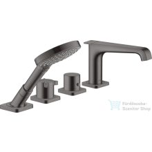   Hansgrohe AXOR Citterio E 4 üléses termosztátos kádtöltő csaptelep zuhanyszettel,szálcsiszolt fekete króm 36410340
