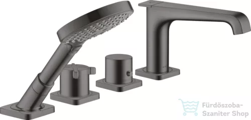 Hansgrohe AXOR Citterio E 4 üléses termosztátos kádtöltő csaptelep zuhanyszettel,szálcsiszolt fekete króm 36410340