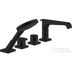   Hansgrohe AXOR Citterio E 4 üléses termosztátos kádtöltő csaptelep zuhanyszettel,matt fekete 36410670
