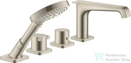 Hansgrohe AXOR Citterio E 4 üléses termosztátos kádtöltő csaptelep zuhanyszettel,szálcsiszolt nikkel 36410820