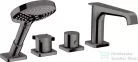 Hansgrohe AXOR CITTERIO 4 üléses peremre szerelhető termosztátos kádtöltő csaptelep,polírozott fekete króm 36411330