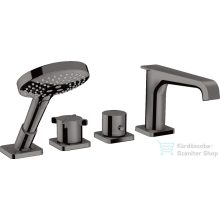   Hansgrohe AXOR CITTERIO 4 üléses peremre szerelhető termosztátos kádtöltő csaptelep,polírozott fekete króm 36411330