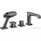 Hansgrohe AXOR CITTERIO 4 üléses peremre szerelhető termosztátos kádtöltő csaptelep,polírozott fekete króm 36411330