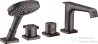 Hansgrohe AXOR CITTERIO 4 üléses peremre szerelhető termosztátos kádtöltő csaptelep,szálcsiszolt fekete króm 36411340