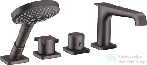 Hansgrohe AXOR CITTERIO 4 üléses peremre szerelhető termosztátos kádtöltő csaptelep,szálcsiszolt fekete króm 36411340