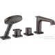 Hansgrohe AXOR CITTERIO 4 üléses peremre szerelhető termosztátos kádtöltő csaptelep,szálcsiszolt fekete króm 36411340