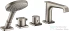 Hansgrohe AXOR CITTERIO 4 üléses peremre szerelhető termosztátos kádtöltő csaptelep, rozsdamentes acél 36411800