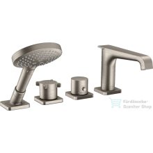   Hansgrohe AXOR CITTERIO 4 üléses peremre szerelhető termosztátos kádtöltő csaptelep, rozsdamentes acél 36411800