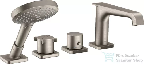 Hansgrohe AXOR CITTERIO 4 üléses peremre szerelhető termosztátos kádtöltő csaptelep, rozsdamentes acél 36411800