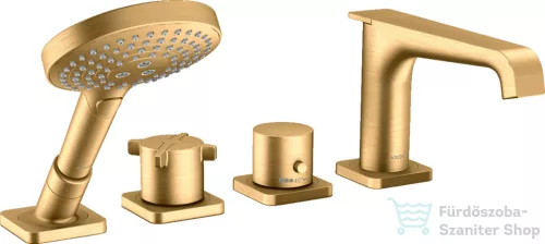 Hansgrohe AXOR CITTERIO 4 üléses peremre szerelhető termosztátos kádtöltő csaptelep,szálcsiszolt sárgaréz hatású 36411950