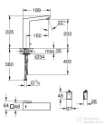 Grohe EUROCUBE E elektromos mosdócsaptelep 1/2″, keverőegységgel,állítható hőmérséklet korlátozóval,Supersteel 36441DC0