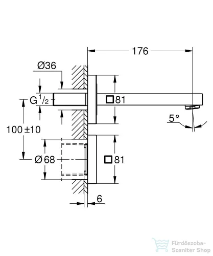 Grohe EUROCUBE E falsík alatti elektromos mosdó csaptelep keverőszelep nélkül,230V,Króm 36442000