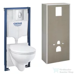   Grohe SOLIDO falra szerelhető WC szett, Bau Ceramic wc és soft close ülőkével, Grohe Start króm nyomólappal 36530000