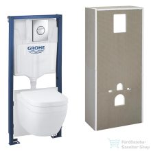   Grohe SOLIDO falra szerelhető WC szett, Euro Ceramic wc és soft close ülőkével, Grohe Sail króm nyomólappal 36534000