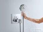 Hansgrohe Axor ShowerSelect Square termosztátos falsík alatti csaptelep 2 fogyasztóhoz, beépített Fixfittel és Porter szettel 36712000
