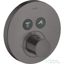   Hansgrohe Axor ShowerSelect Round falsík alatti termosztátos csaptelep 2 fogyasztóhoz,Csiszolt fekete króm 36723340