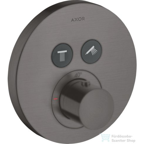 Hansgrohe Axor ShowerSelect Round falsík alatti termosztátos csaptelep 2 fogyasztóhoz,Csiszolt fekete króm 36723340