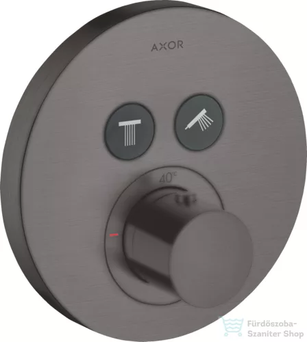Hansgrohe Axor ShowerSelect Round falsík alatti termosztátos csaptelep 2 fogyasztóhoz,Csiszolt fekete króm 36723340