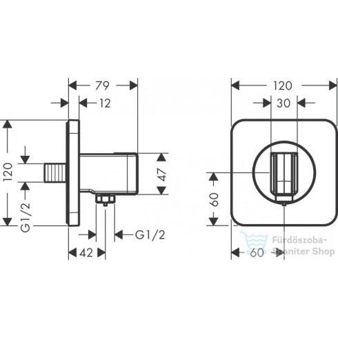 Hansgrohe AXOR Citterio E gégecsőcsatlakozós zuhanytartó,króm 36724000