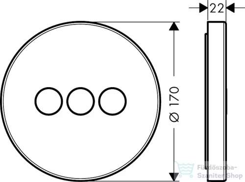 Hansgrohe Axor ShowerSelect Round falsík alatti szelep, 3 fogyasztóhoz 36727000