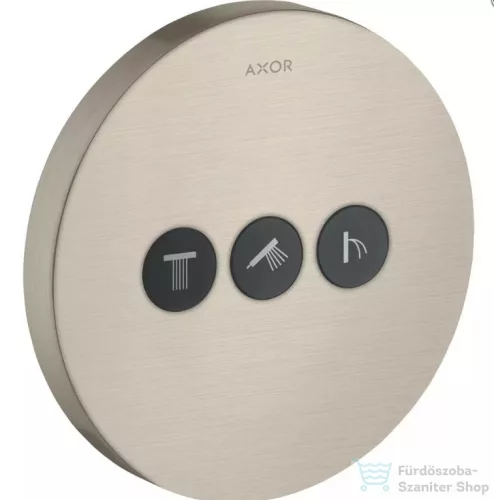 Hansgrohe Axor ShowerSelect Round termosztátos falsík alatti szelep 3 fogyasztóhoz, szálcsiszolt nikkel, polírozott sárgaréz 36727820
