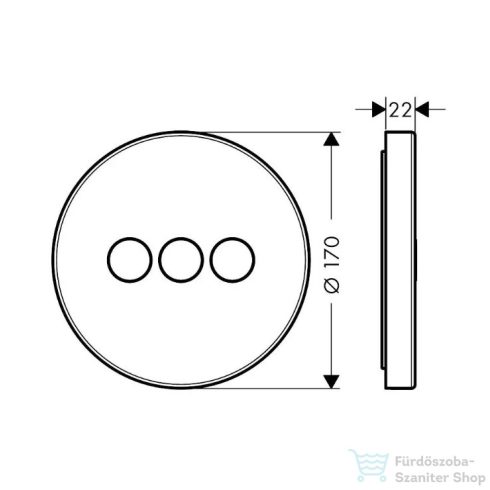 Hansgrohe Axor ShowerSelect Round termosztátos falsík alatti szelep 3 fogyasztóhoz, szálcsiszolt nikkel, polírozott sárgaréz 36727820