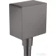 Hansgrohe AXOR ShowerSolutions szögletes gégecső csatlakozó,szálcsiszolt fekete króm 36732340
