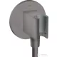 Hansgrohe AXOR SHOWERSOLUTIONS Porter zuhanytartó gégecső csatlakozóval,szálcsiszolt fekete króm 36733340