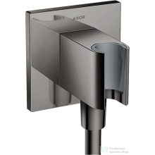  Hansgrohe AXOR SHOWERSOLUTIONS Porter Square zuhanytartó gégecső csatlakozóval,polírozott fekete króm 36734330