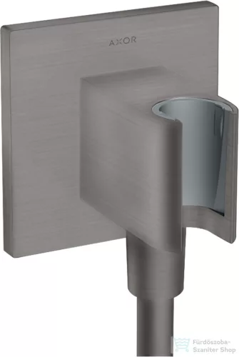 Hansgrohe AXOR SHOWERSOLUTIONS Porter Square zuhanytartó gégecső csatlakozóval,szálcsiszolt fekete króm 36734340