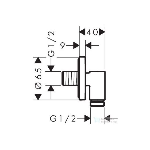 Hansgrohe AXOR FINE round gégecső csatlakozó, króm 36737000