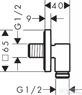 Hansgrohe AXOR FINE softsquare gégecső csatlakozó, szálcsiszolt arany hatású 36739250