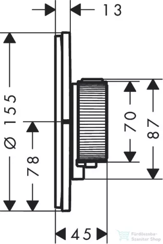 Hansgrohe AXOR SHOWERSELECT ID Round falsík alatti termosztát, polírozott vörös arany hatású 36759300