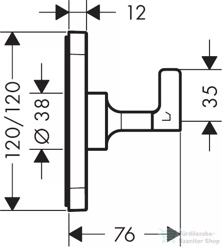 Hansgrohe Trio/ Quattro falsík alatti elzáró- és váltószelep 12 x 12 36772000