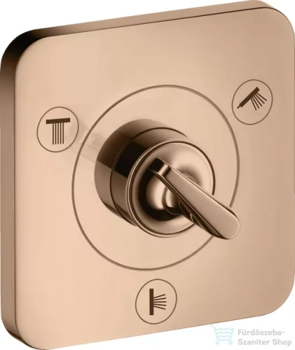 Hansgrohe AXOR CITTERIO E Trio/ Quattro falsík alatti elzáró- és váltószelep 12 x 12, polírozott vörös arany hatású 36772300