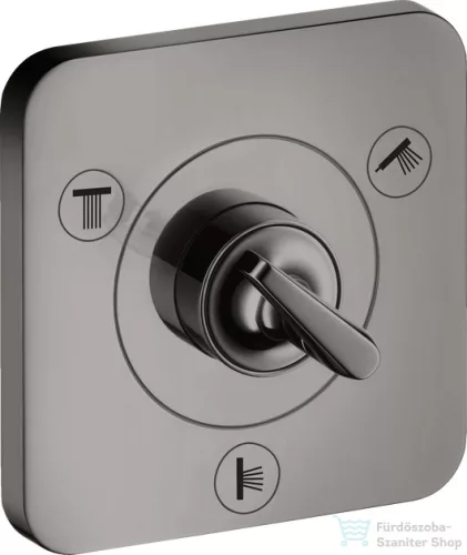 Hansgrohe AXOR CITTERIO E Trio/ Quattro falsík alatti elzáró- és váltószelep 12 x 12, polírozott fekete króm 36772330
