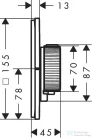 Hansgrohe AXOR SHOWERSELECT ID Square falsík alatti termosztát, matt fekete 36774670