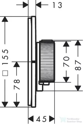 Hansgrohe AXOR SHOWERSELECT ID Square falsík alatti termosztát, matt fekete 36774670