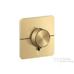   Hansgrohe AXOR SHOWERSELECT ID Softsquare Highflow, 1+1 funkciós falsík alatti termosztátos csaptelep, szálcsiszolt arany hatású 36778250