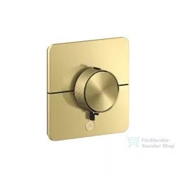   Hansgrohe AXOR SHOWERSELECT ID Softsquare Highflow, 1+1 funkciós falsík alatti termosztátos csaptelep, szálcsiszolt sárgaréz 36778950