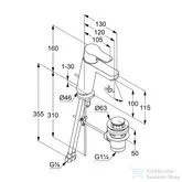 Kludi PURE&EASY egykaros mosdó csaptelep 100 NA 15, automata leeresztővel, króm 371900565