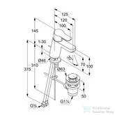 Kludi PURE&EASY egykaros mosdó csaptelep 70 NA 15, automata leeresztővel, króm 372820565