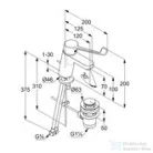 Kludi PURE&EASY egykaros mosdó csaptelep 70 NA 15, automata leeresztővel, króm 372870565