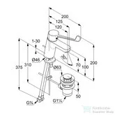 Kludi PURE&EASY egykaros mosdó csaptelep 70 NA 15, automata leeresztővel, króm 372870565