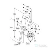 Kludi PURE&EASY egykaros mosdó csaptelep 100 NA 15, automata leeresztővel, króm 372900565