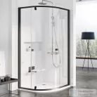 Ravak PIVOT PSKK3-80 80x80x190 cm-es íves zuhanykabin nyíló ajtóval,Fekete+Transparent,37644300Z1