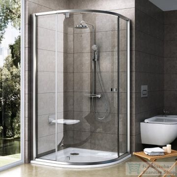   Ravak PIVOT PSKK3-80 80x80x190 cm-es íves zuhanykabin nyíló ajtóval,Szatén+Transparent,37644U00Z1