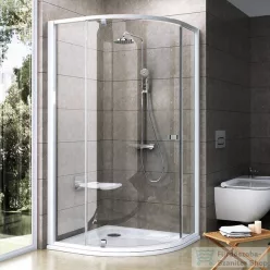   Ravak PIVOT PSKK3-90 90x90x190 cm-es íves zuhanykabin nyíló ajtóval,Fehér/Króm+Transparent,37677100Z1
