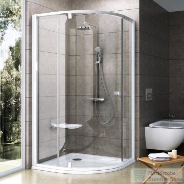   Ravak PIVOT PSKK3-90 90x90x190 cm-es íves zuhanykabin nyíló ajtóval,Fehér/Fehér+Transparent,37677101Z1