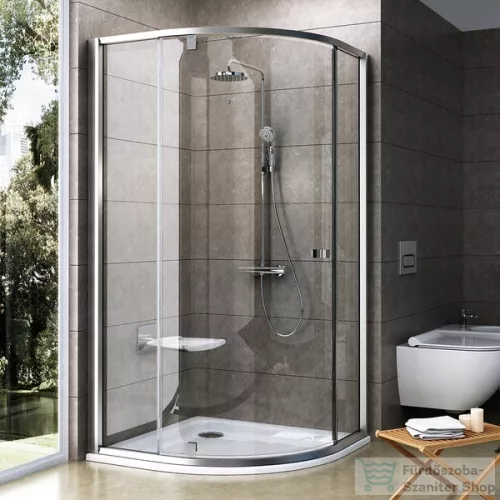 Ravak PIVOT PSKK3-90 90x90x190 cm-es íves zuhanykabin nyíló ajtóval,Szatén+Transparent,37677U00Z1